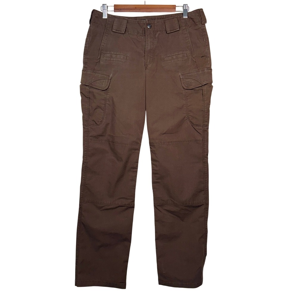 5.11 Tactical Womens Brown Cargo Pants Size 12 Long Ripstop Utility Workwear